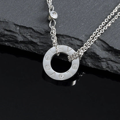 [Regalia jewelry]LOVE NECKLACE 16MM 2 DIAMONDS