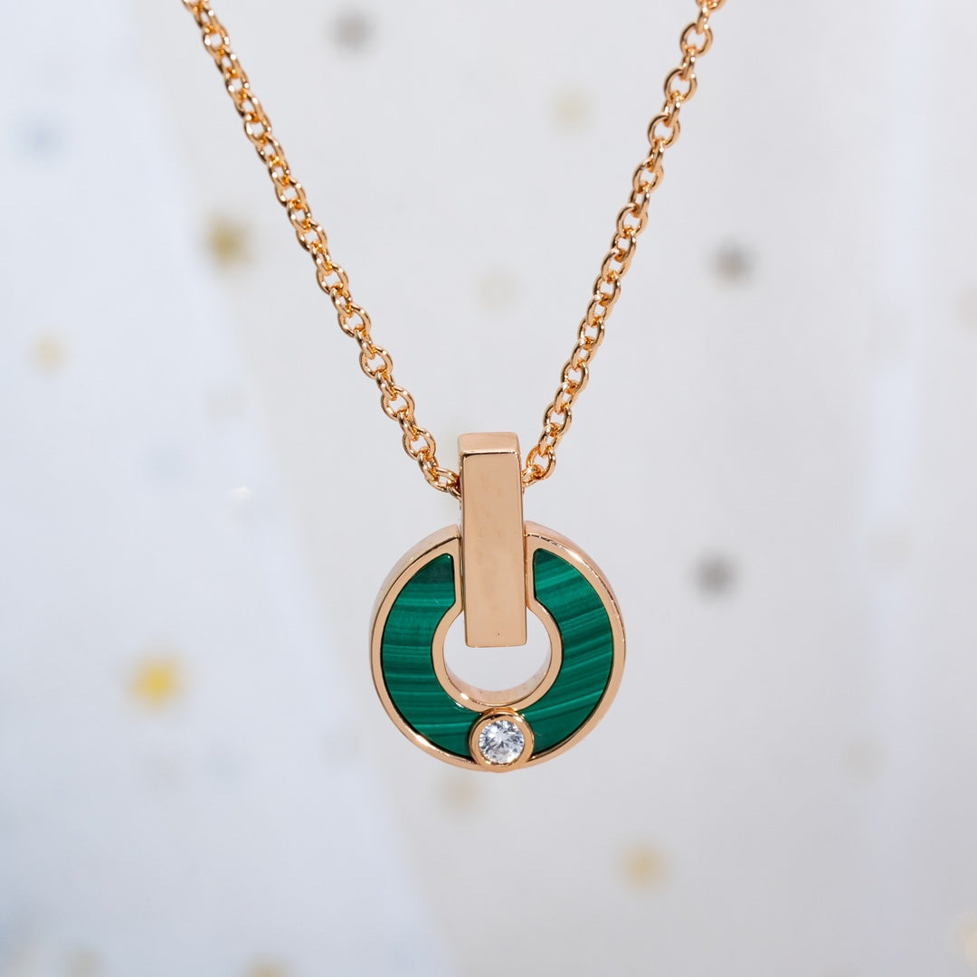 [Regalia jewelry]GARI NECKLACE PINK GOLD MALACHITE