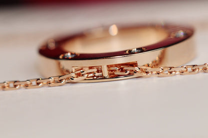 [Regalia jewelry]LOVE NECKLACE 16MM 6 DIAMONDS PINK GOLD