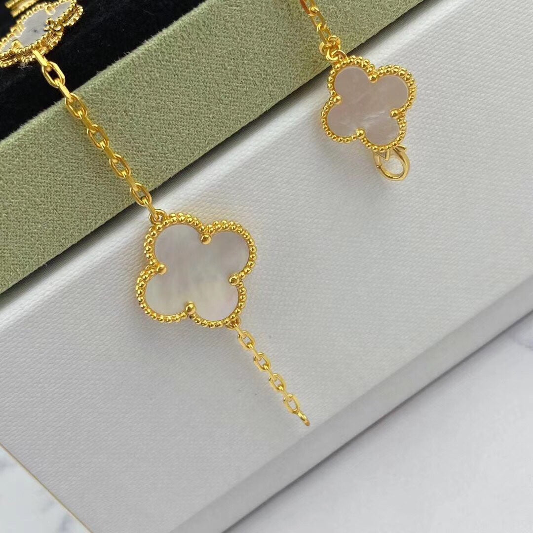 [Regalia jewelry]MAGIC CLOVER MOP GOLD BRACELET 5 MOTIFS
