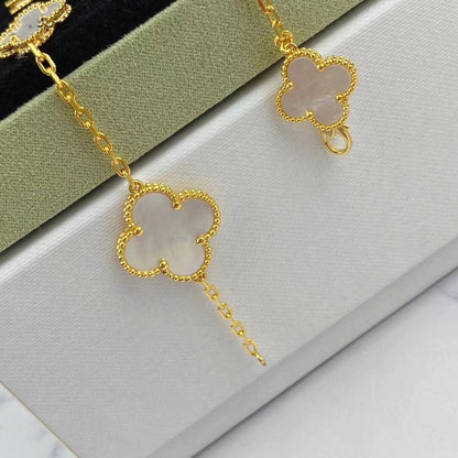 [Regalia jewelry]MAGIC CLOVER MOP GOLD BRACELET 5 MOTIFS