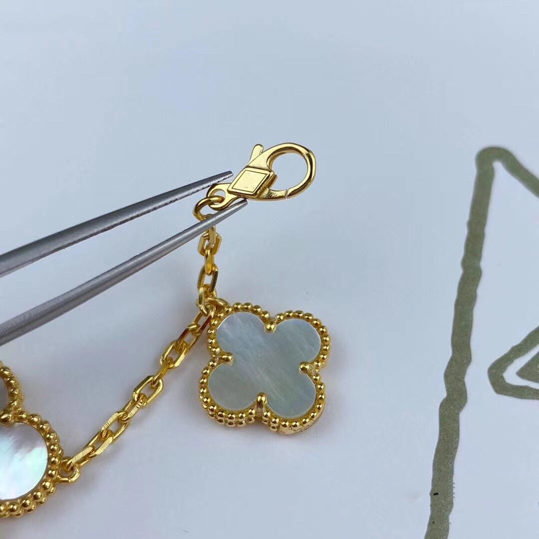 [Regalia jewelry]MAGIC CLOVER MOP GOLD BRACELET 5 MOTIFS