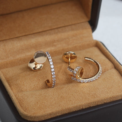 [Regalia jewelry]JUSTE EARRINGS 12.75MM PINK GOLD DIAMOND