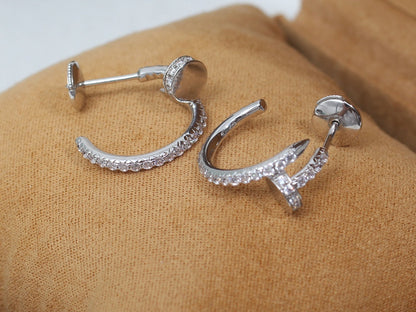 [Regalia jewelry]JUSTE EARRINGS 12.75MM SILVER DIAMOND