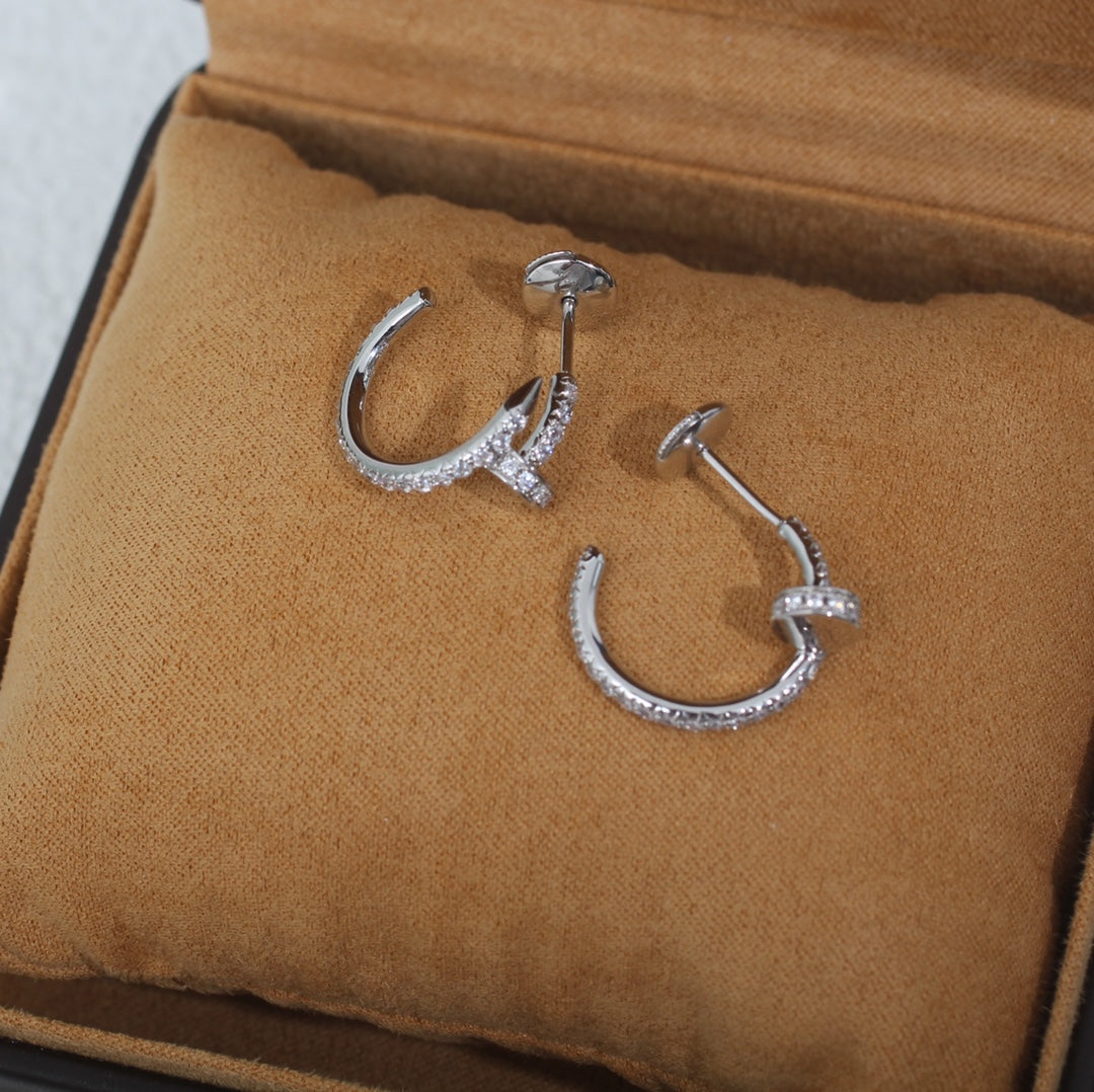 [Regalia jewelry]JUSTE EARRINGS 12.75MM SILVER DIAMOND