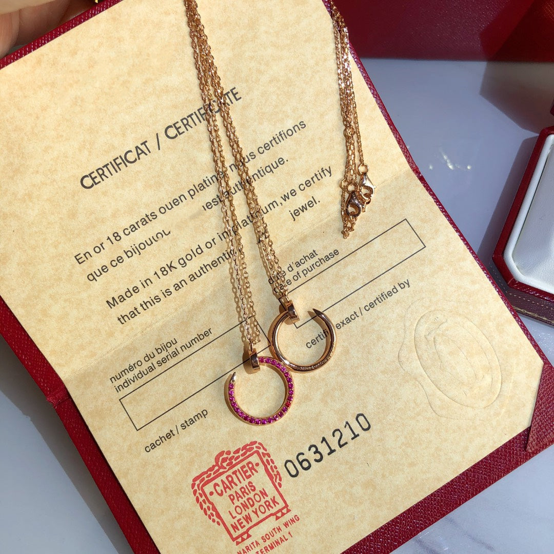 [Regalia jewelry]JUSTE NECKLACE GOLD RED DIAMONDS