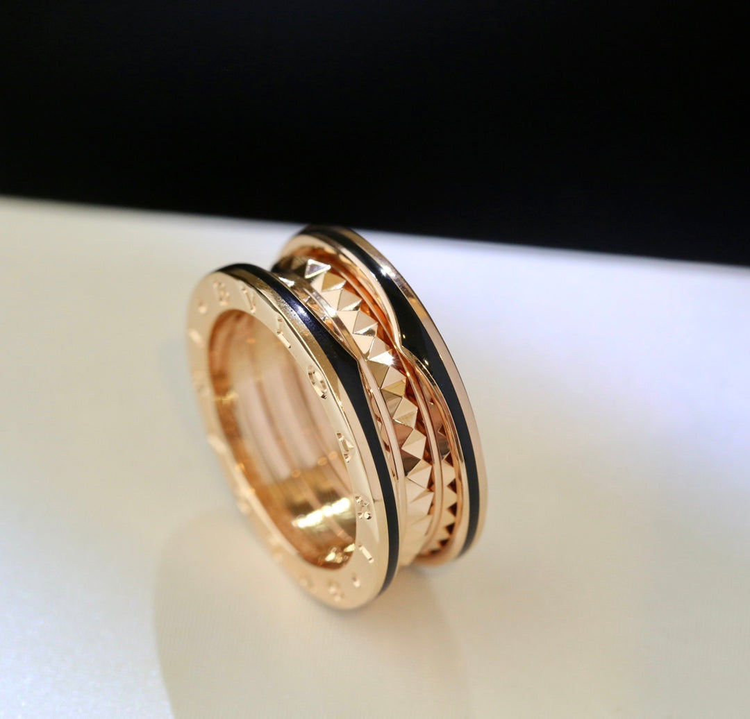 [Regalia jewelry]ZERO 1 PINK GOLD BLACK CERAMIC RING