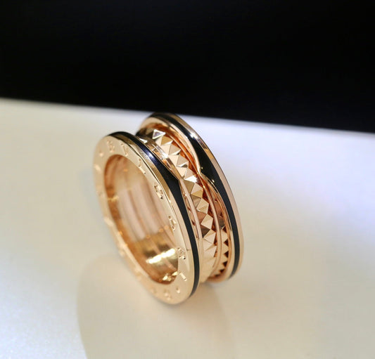[Regalia jewelry]ZERO 1 PINK GOLD BLACK CERAMIC RING