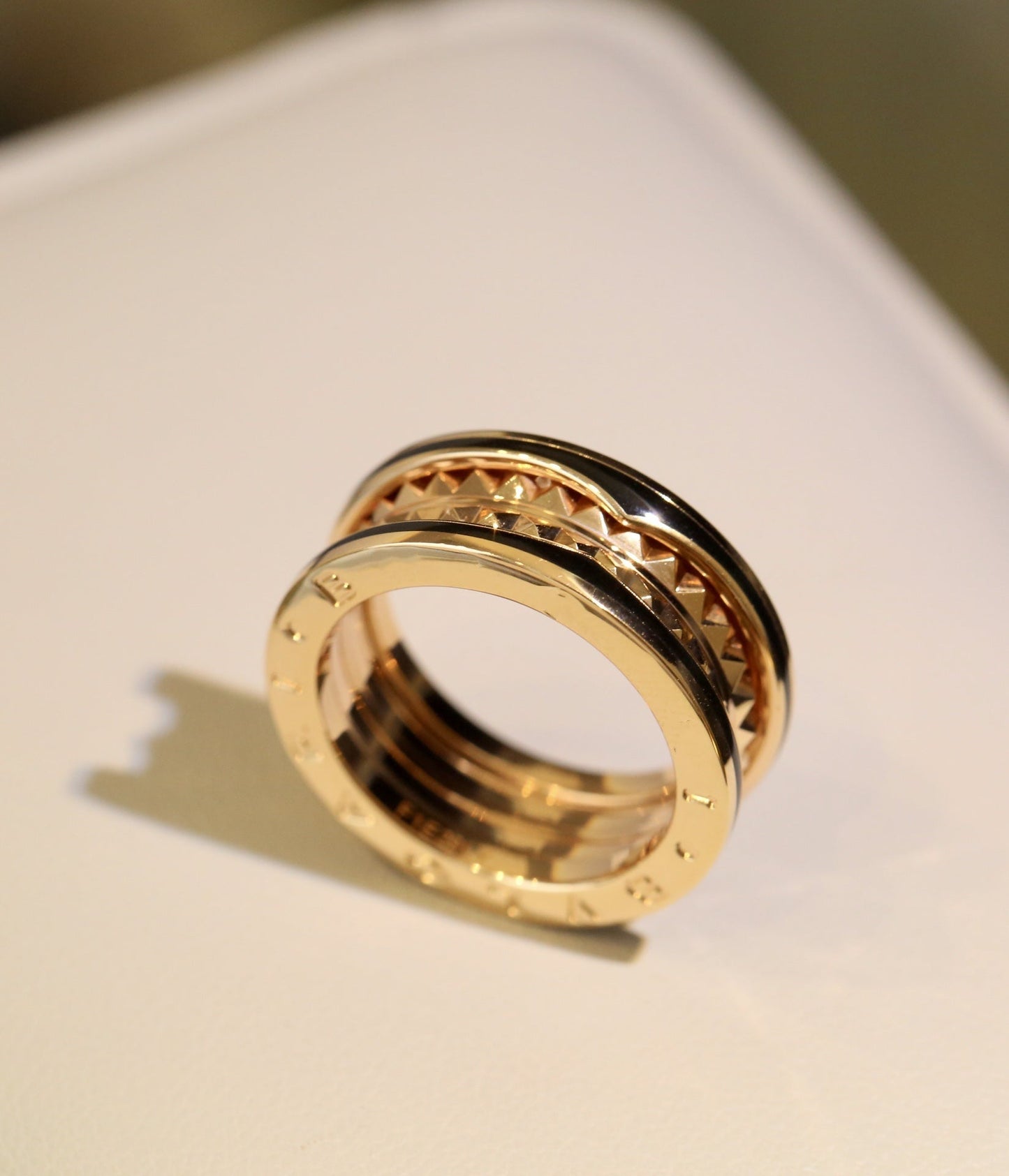 [Regalia jewelry]ZERO 1 PINK GOLD BLACK CERAMIC RING