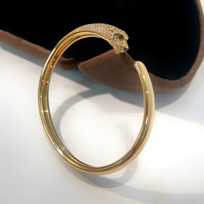 [Regalia jewelry]PANTHERE GOLD DIAMOND OPEN BRACELET