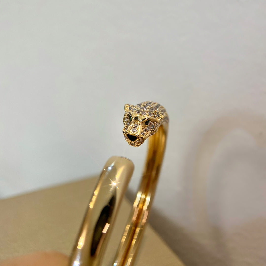 [Regalia jewelry]PANTHERE GOLD DIAMOND OPEN BRACELET