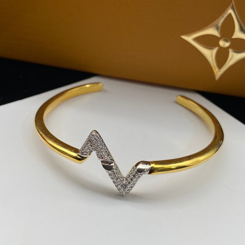 [Regalia jewelry]VOLTE UPSITE DOWN DIAMOND GOLD OPEN BRACELET