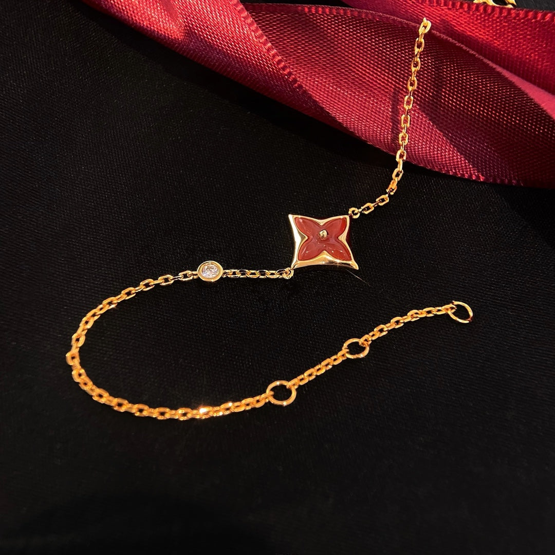 [Regalia jewelry]COLOR STAR CARNELIAN PINK GOLD DIAMOND BRACELET