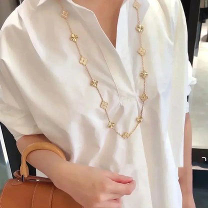 [Regalia jewelry]CLOVER 20 MOTIFS LASER DIAMOND NECKLACE