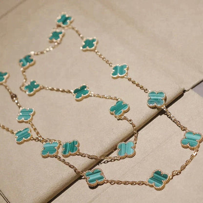 [Regalia jewelry]CLOVER 20 MOTIFS MALACHITE GOLD