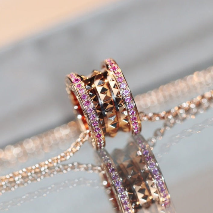 [Regalia jewelry]ZERO 1 ROCK PINK GOLD PINK DIAMOND NECKLACE
