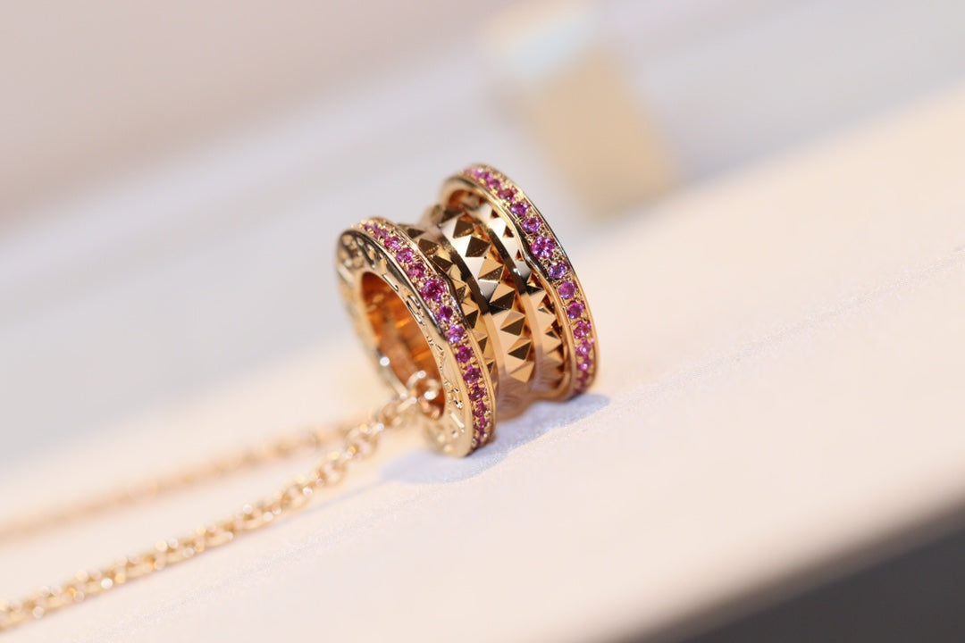 [Regalia jewelry]ZERO 1 ROCK PINK GOLD PINK DIAMOND NECKLACE