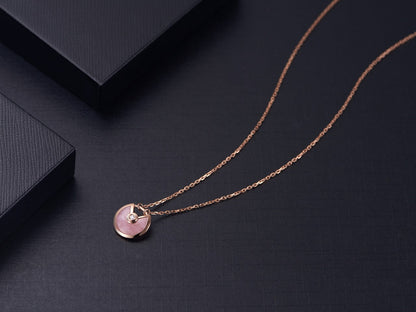 [Regalia jewelry]AMULETTE ROSE GOLD PINK MOP NECKLACE