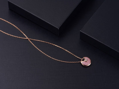 [Regalia jewelry]AMULETTE ROSE GOLD PINK MOP NECKLACE