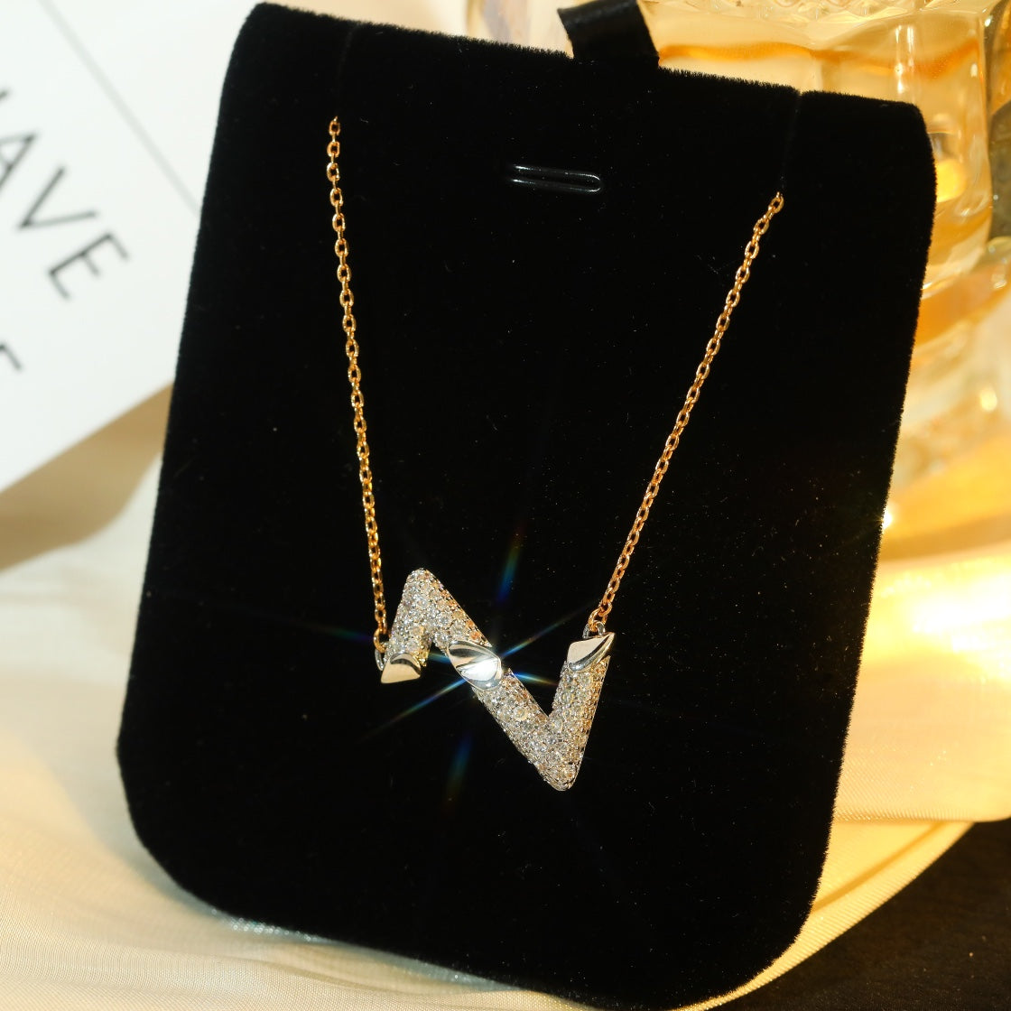 [Regalia jewelry]VOLT SILVER DIAMOND PEDANT NECKLACE
