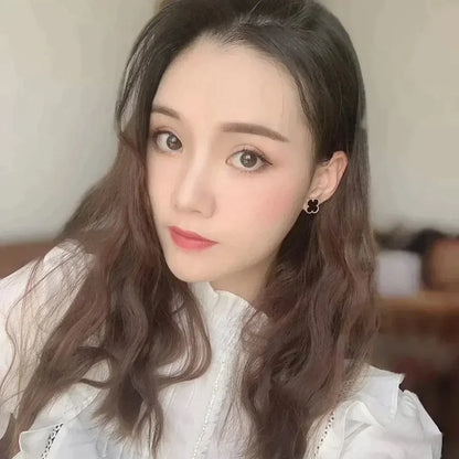 [Regalia jewelry]CLOVER MEDIUM 1 MOTIFS  ONYX STUD EARRINGS