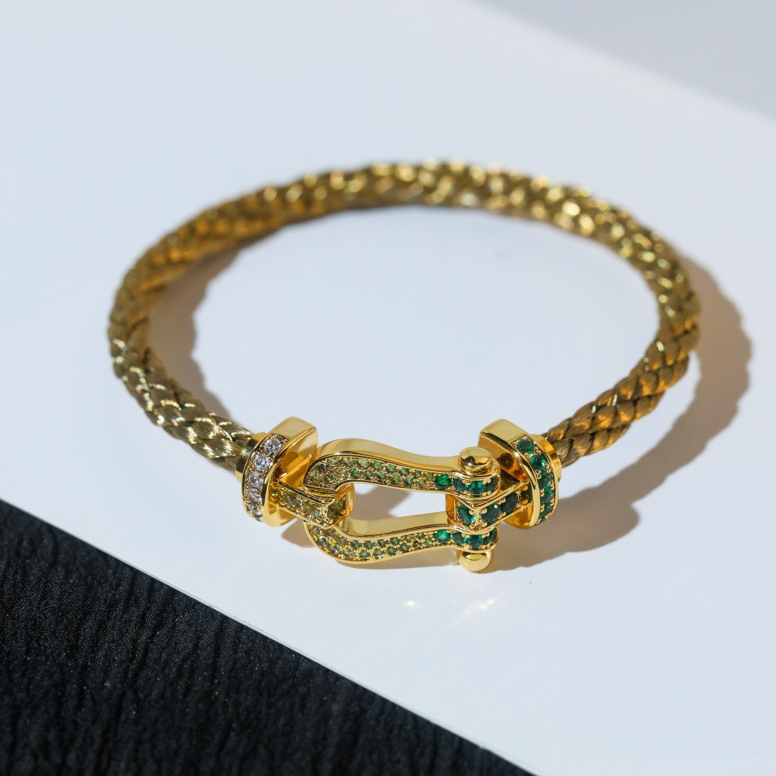 [Regalia jewelry]FORCE 10 GOLD GREEN DIAMOND PAVED