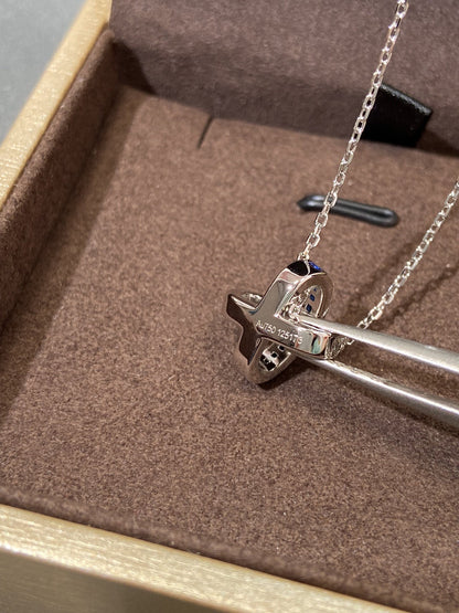 [Regalia jewelry]LIENS DIAMOND SILVER NECKLACE
