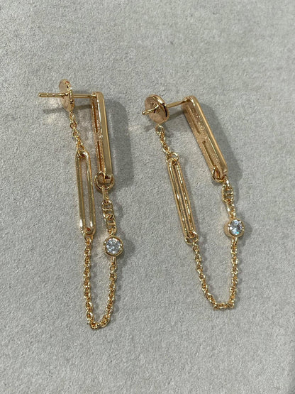 [Regalia jewelry]CHAINE CHAOS DIAMOND DROP EARRINGS