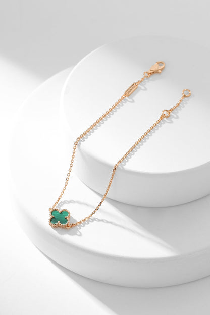 [Regalia jewelry]CLOVER BRACELET MALACHITE 1 MOTIF