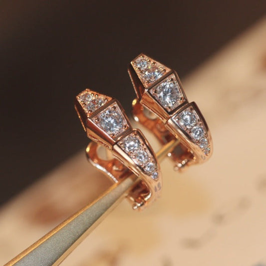 [Regalia jewelry]SERPENT PINK GOLD DIAMOND EARRINGS