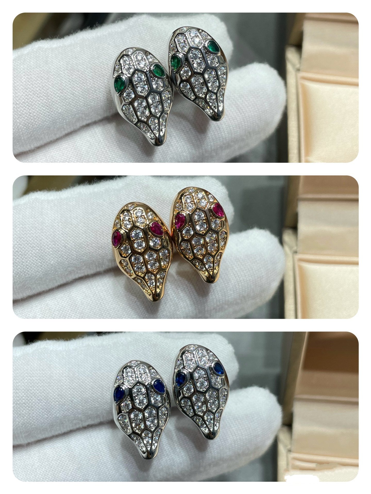 [Regalia jewelry]SERPENT DIAMOND STUD EARRINGS
