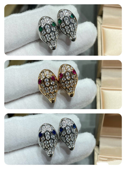[Regalia jewelry]SERPENT DIAMOND STUD EARRINGS