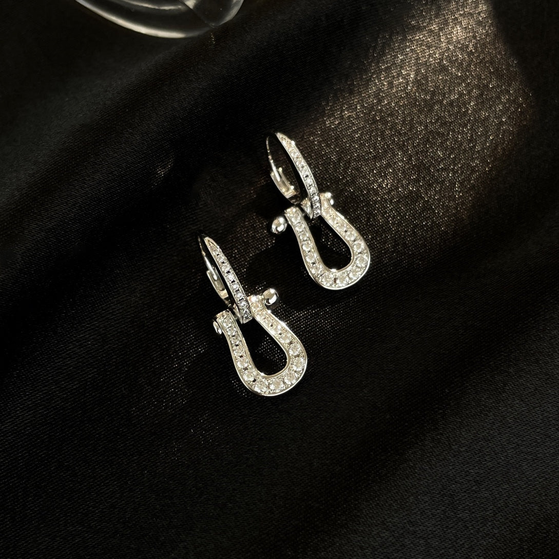 [Regalia jewelry]FORCE 10 FULL DIAMOND DROP EARRINGS MEDIUM MODEL