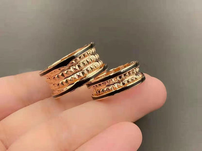 [Regalia jewelry]ZERO 1 ROCK BLACK CERAMIC PINK GOLD LARGE MODEL