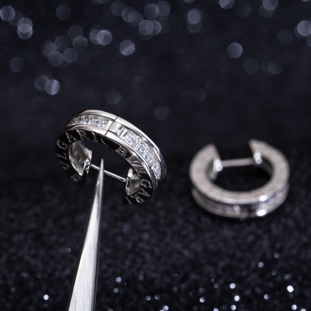 [Regalia jewelry]ZERO 1 MINI SILVER DIAMOND EARRINGS