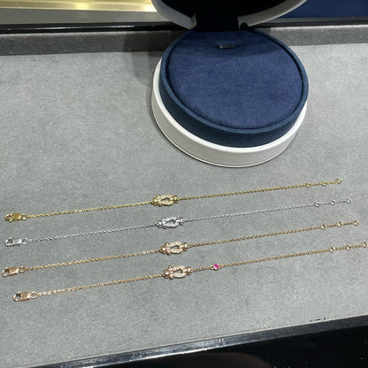 [Regalia jewelry]FORCE 10 DIAMOND CHAIN LINK PINK GOLD BRACELET