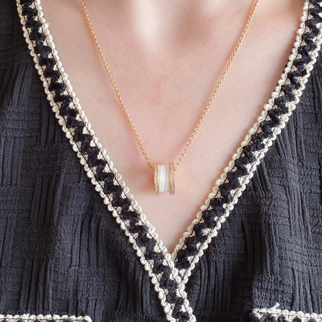 [Regalia jewelry]ZERO 1 DIAMOND CERAMIC NECKLACE