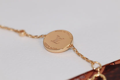 [Regalia jewelry]STAR AND SUN 4 MOTIF PINK GOLD MALACHITE BRACELET