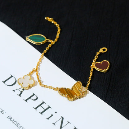 [Regalia jewelry]LUCKY SPRING 5 MOTIF GOLD BRACELET