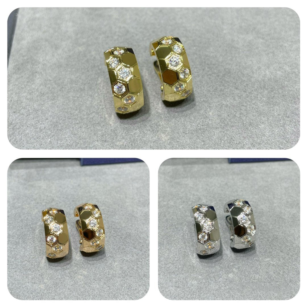 [Regalia jewelry]BEE LOVE DIAMOND HOOP EARRINGS