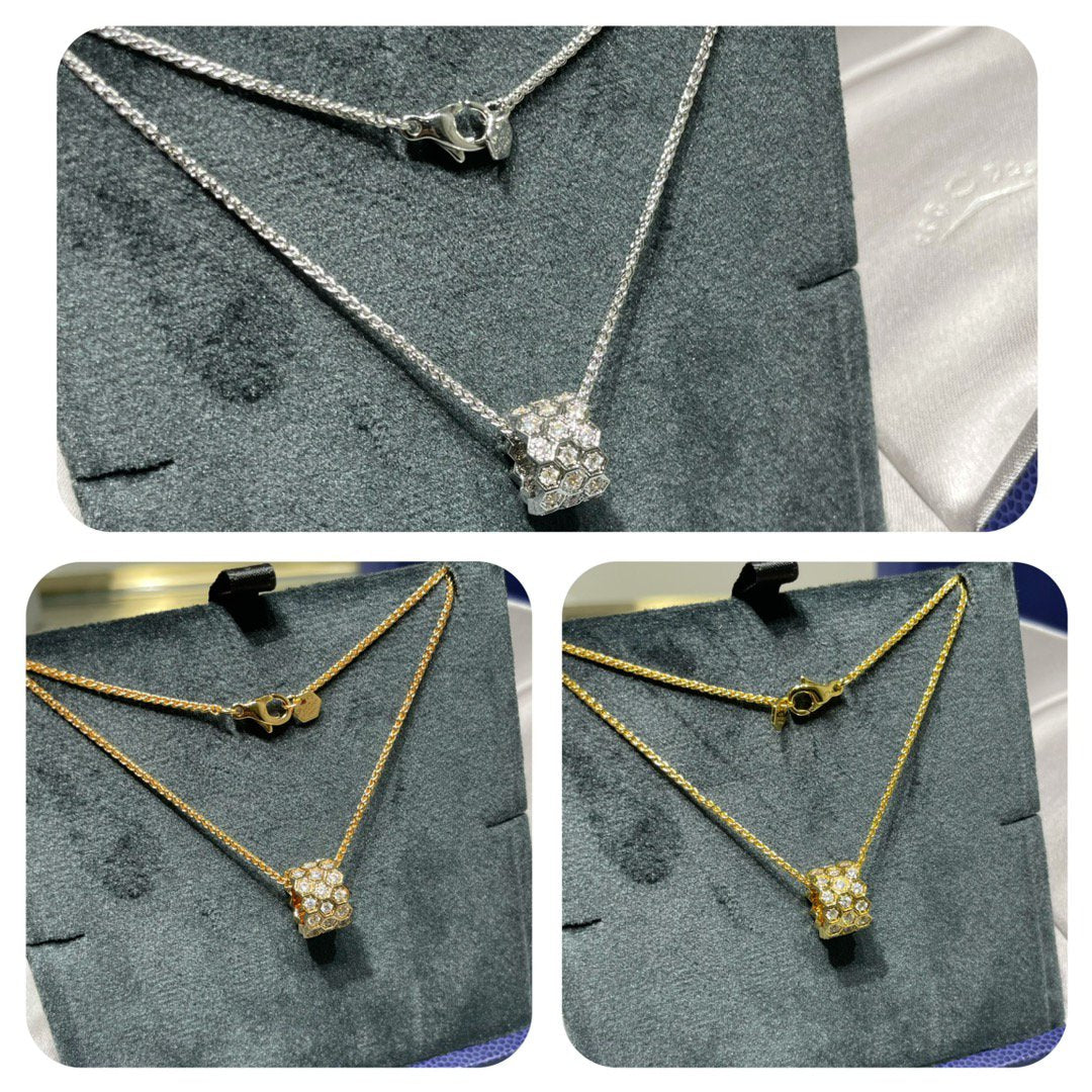 [Regalia jewelry]BEE LOVE DIAMOND PAVED 3 ROW NECKLACE