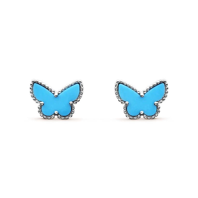 [Regalia jewelry]BUTTERFLY TURQUOISE EARRINGS SILVER