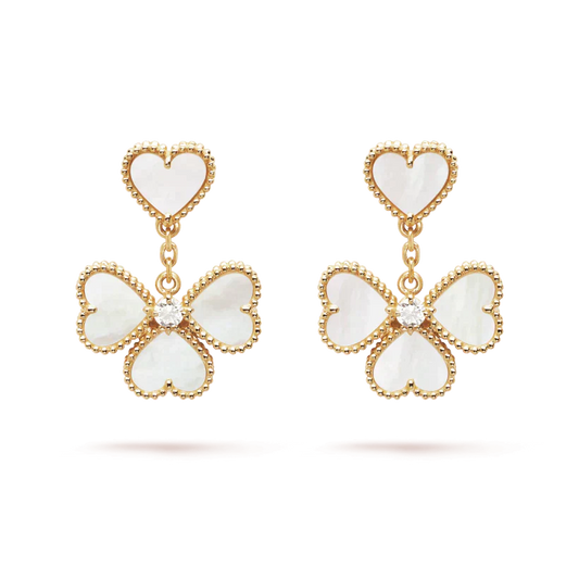 [Regalia jewelry]CLOVER SWEET WHITE MOP EARRINGS