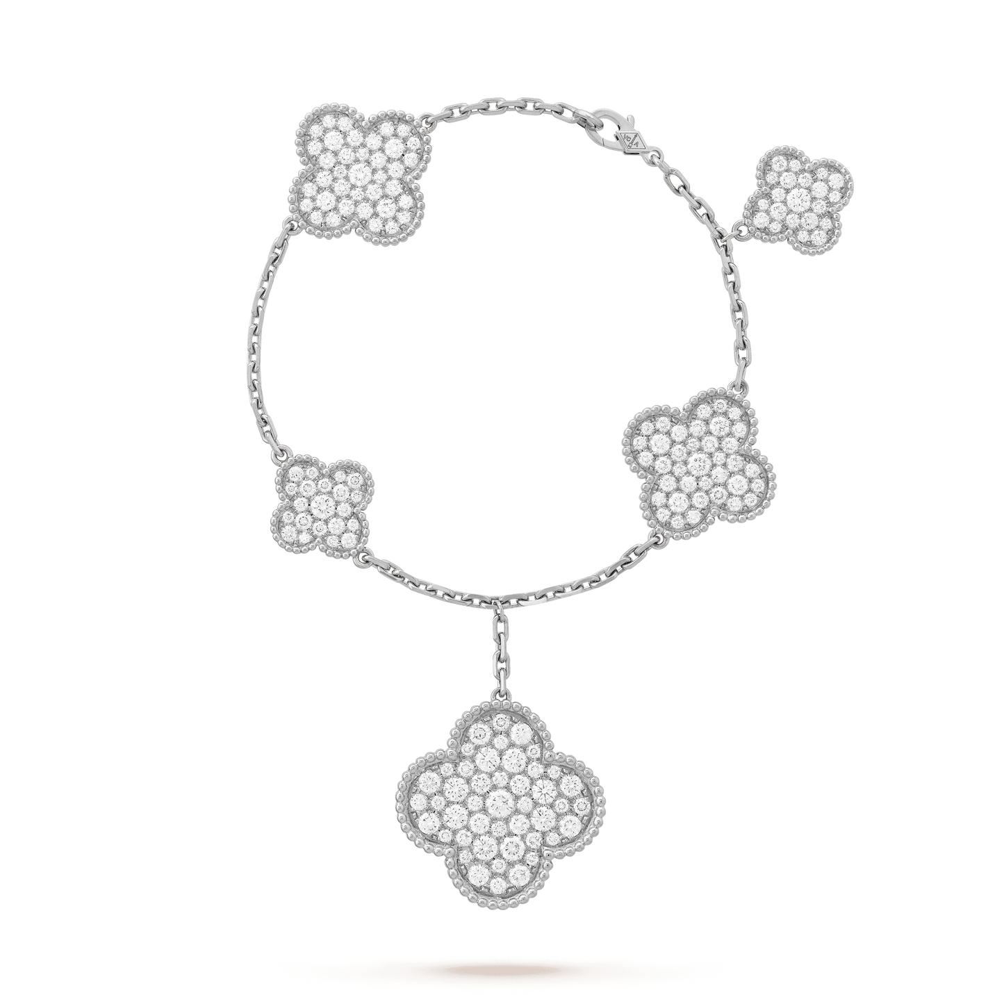 [Regalia jewelry]CLOVER 6 MOTIFS SILVER DIAMOND BRACELET
