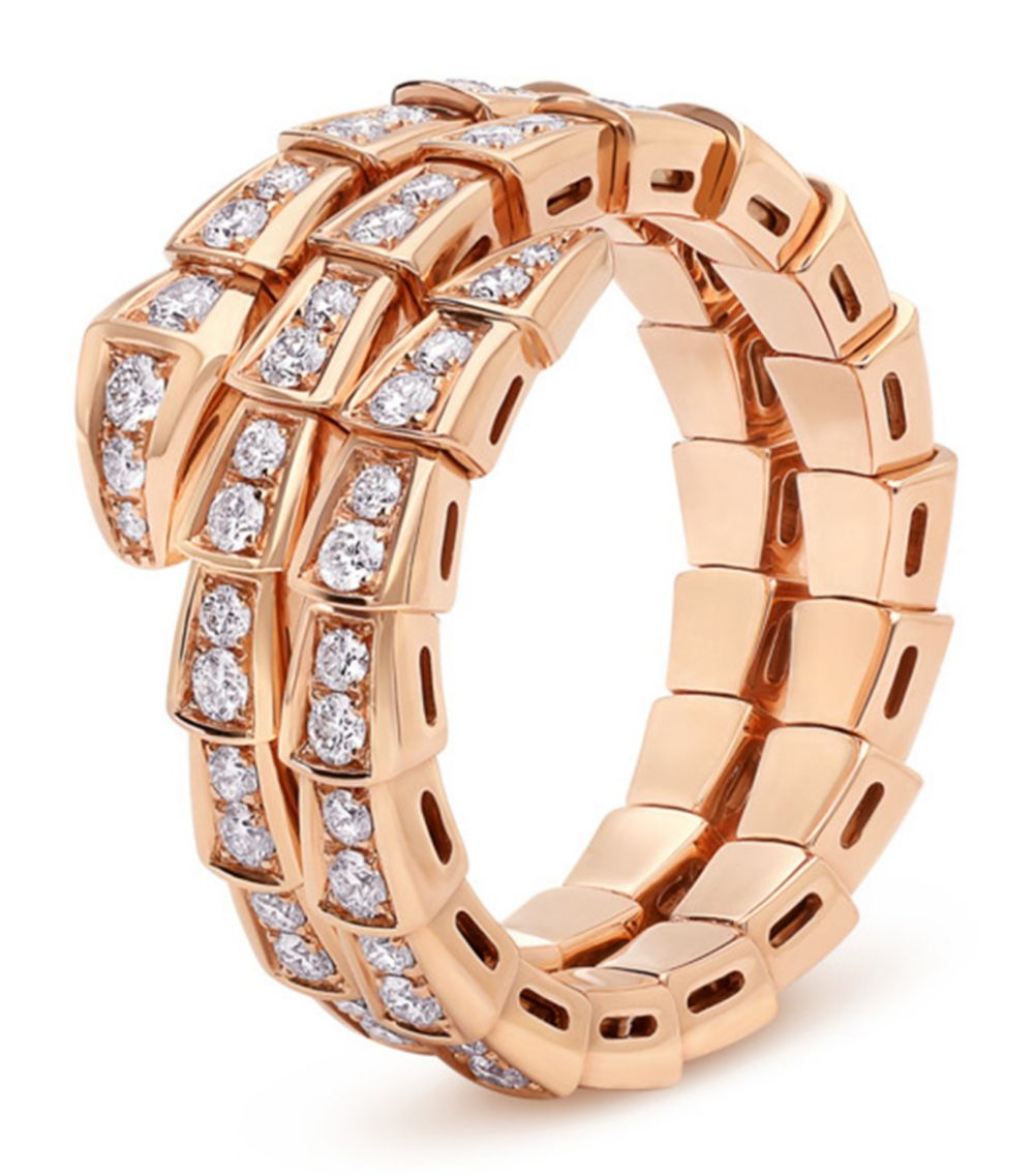 [Regalia jewelry]SERPENTI RING PINK GOLD DIAMOND DOUBLE ROW