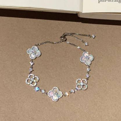 [Regalia jewelry]CLOVER 5 MOTIF PINK BLUE RED WHITE BRACELET