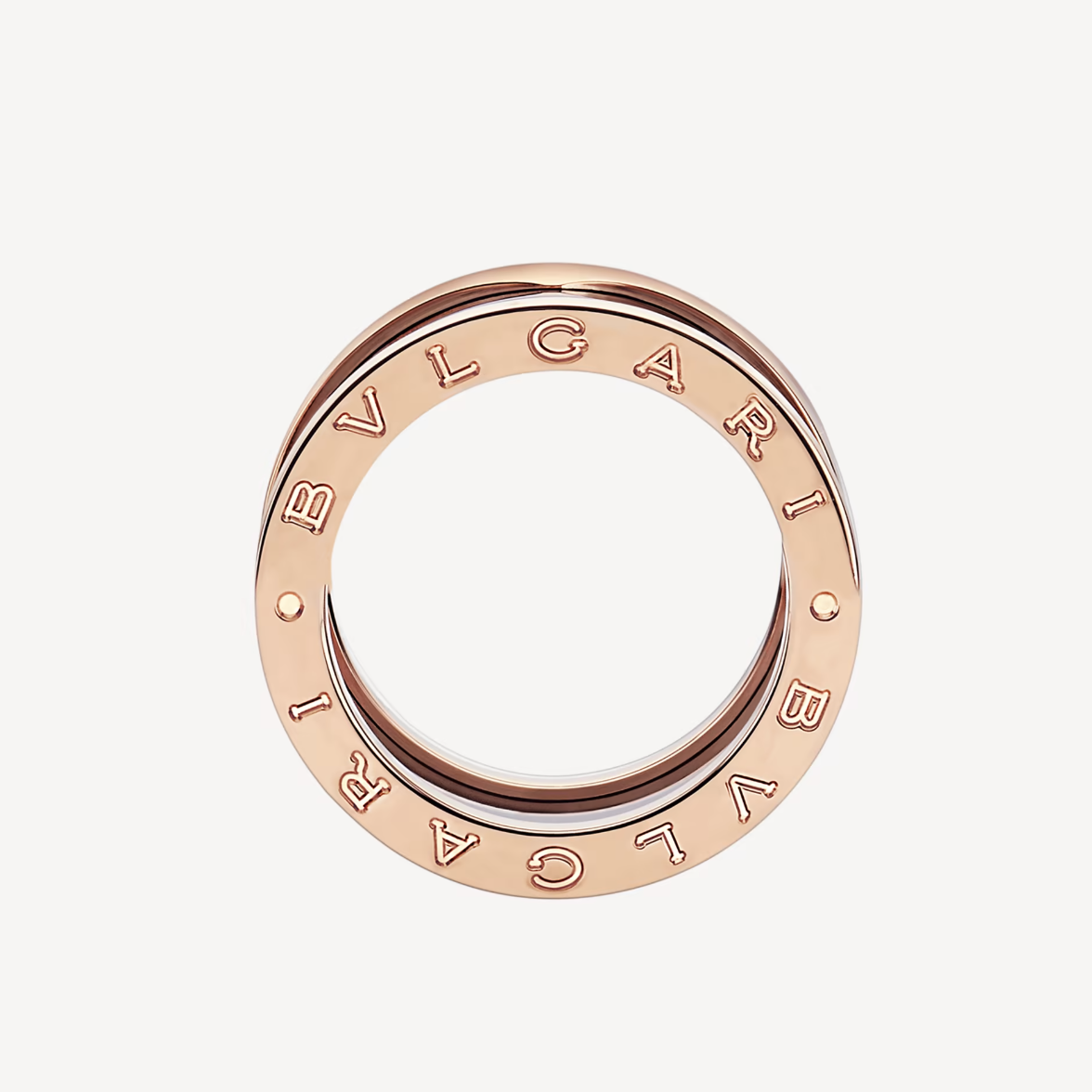 [Regalia jewelry]ZERO 1 FOUR-BAND LOOPS AND BLACK CERAMIC SPIRAL PINK GOLD RING