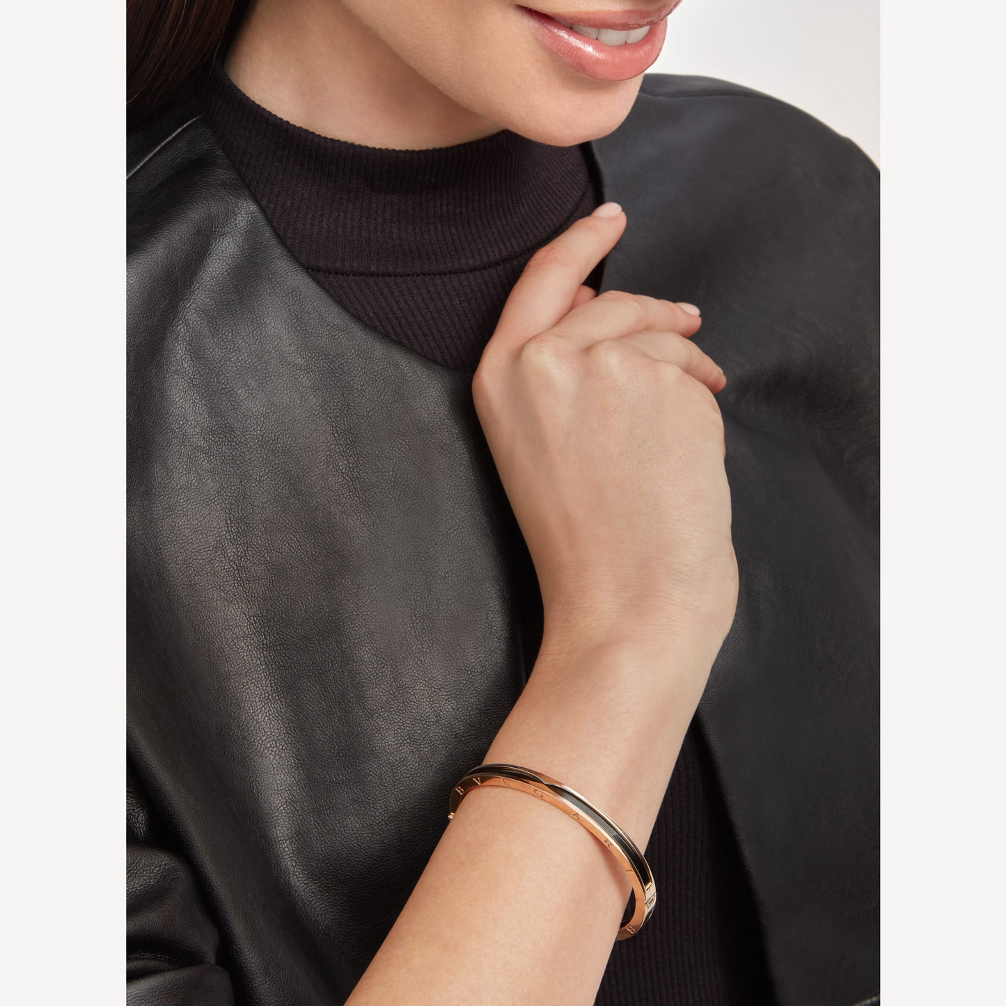 [Regalia jewelry]ZERO 1 PINK GOLD WITH BLACK CERAMIC BRACELET