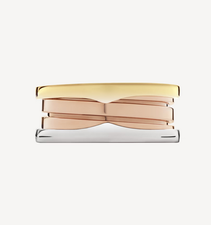 [Regalia jewelry]ZERO 1 THREE-BAND ROSE WHITE AND YELLOW RING