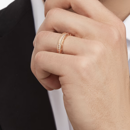 [Regalia jewelry]ZERO 1 ONE-BAND PAVED DIAMONDS ON THE SPIRAL RING